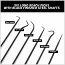 6Pc Extra Long Pick and Hook Set O Ring Seal Puller Remover Fuse Wire Scribe - RnR Galore