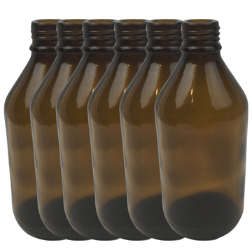 6x 600ml Amber Glass Bottle Cosmetic Essential Oil General Purpose Storage - RnR Galore