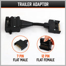 7 Pin Flat Plug to 12 Pin Flat Female Socket Adaptor Trailer Caravan Connector - RnR Galore