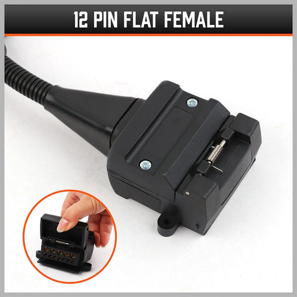 7 Pin Flat Plug to 12 Pin Flat Female Socket Adaptor Trailer Caravan Connector - RnR Galore
