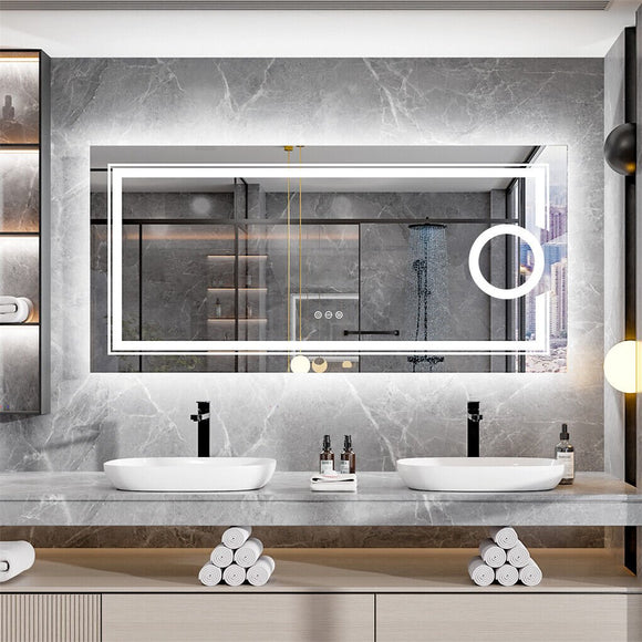 700x900mm LED Bathroom Mirror RGB Anti - Fog Aluminum - RnR Galore