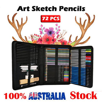 72pcs Professional Drawing Artist Kit Set Pencils and Sketch Charcoal Art Tools - RnR Galore