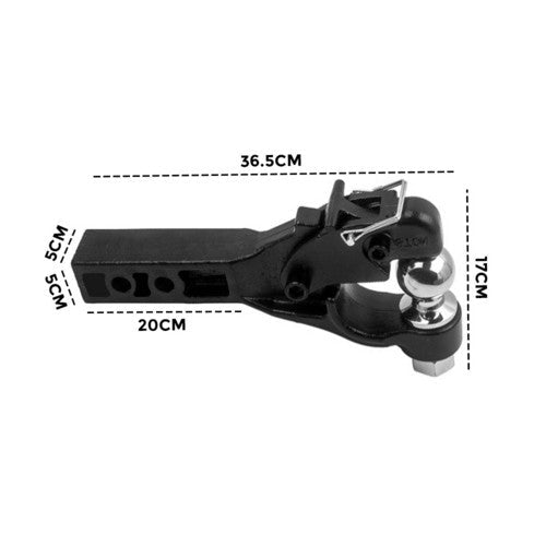 8 Ton Pintle Tow Hook Receiver Arm Hitch Towing Car Truck Heavy Duty Ball Combo - RnR Galore