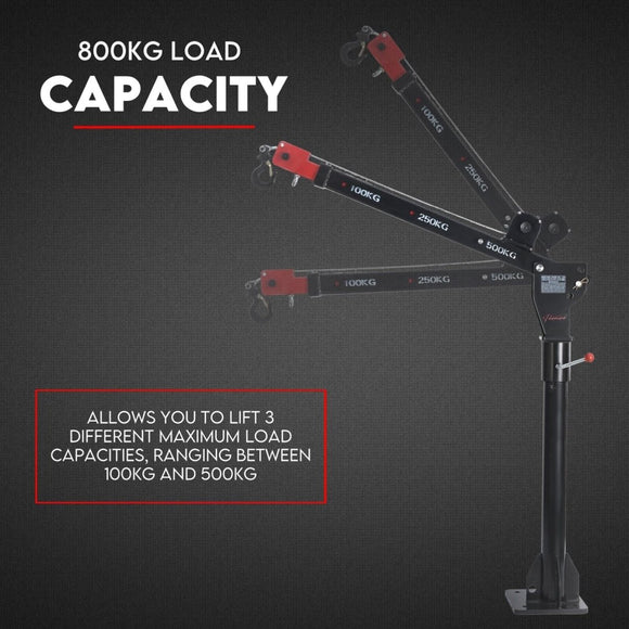 800kg Electric Hoist Winch Crane 12V Swivel Car Truck UTE Lift 360° Pick Up - RnR Galore