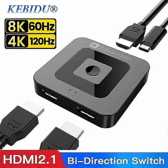 8K 60Hz / 4K 120Hz HDMI Switch 2.1 Bi - Directional 2 In 1 Out for PS4/5 TV Box - RnR Galore