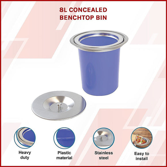 8L Concealed Benchtop Bin - RnR Galore