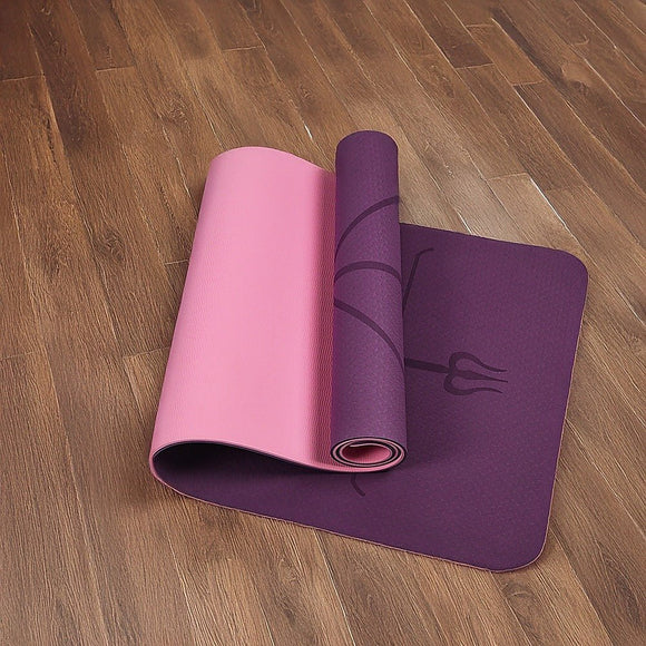 8mm TPE Yoga Mat Exercise Fitness Gym Pilates Non Slip Dual Layer - RnR Galore