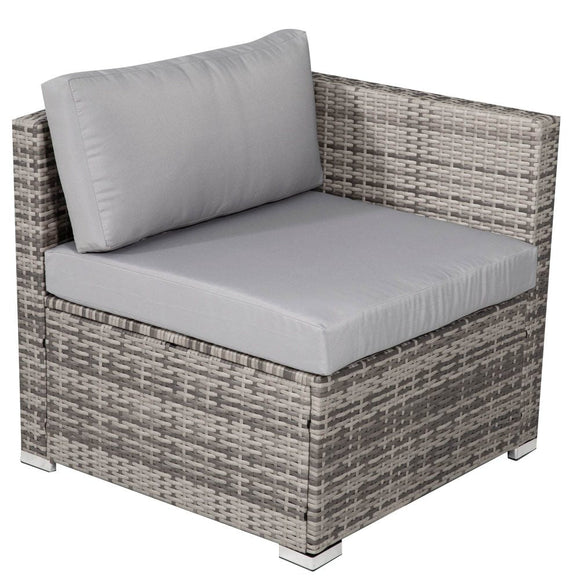 8PC Outdoor Dining Set Wicker Table &amp; Chairs - Grey - RnR Galore