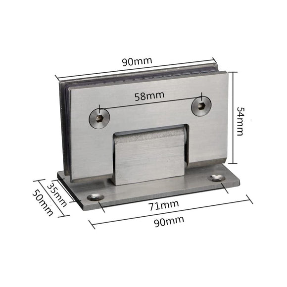 90 Degree Glass Door Cupboard Showcase Cabinet Clamp Glass Shower Doors Hinge 304 Steel - RnR Galore