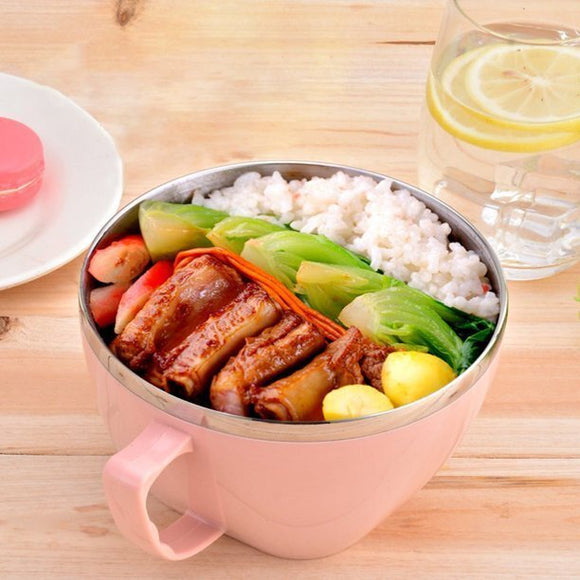 900ml Stainless Steel Instant Noodle Solid Bowl Korean Mi Goreng w Lid & Handle - RnR Galore