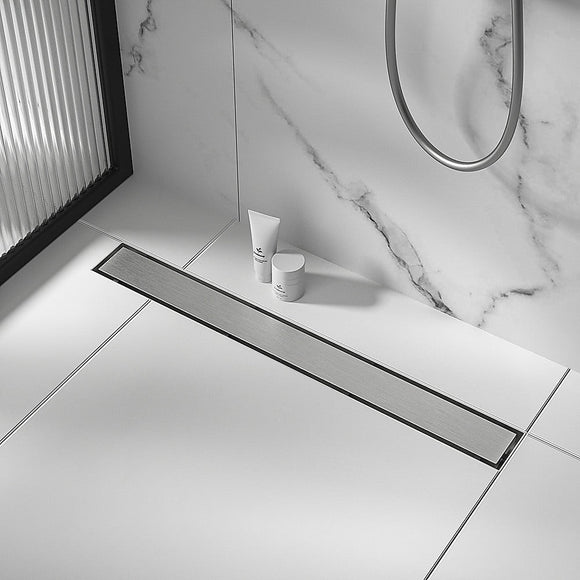 900mm Tile Insert Bathroom Shower Stainless Steel Grate Drain w/Centre outlet Floor Waste - RnR Galore