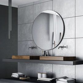90cm Round Wall Mirror Bathroom Makeup Mirror by Della Francesca - RnR Galore