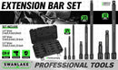9Pcs Extension Bar Set 1/4" 3/8" 1/2" Black Drive Socket Auto Repairing - RnR Galore