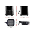 Devanti Air Fryer 7L LCD Fryers Black-2