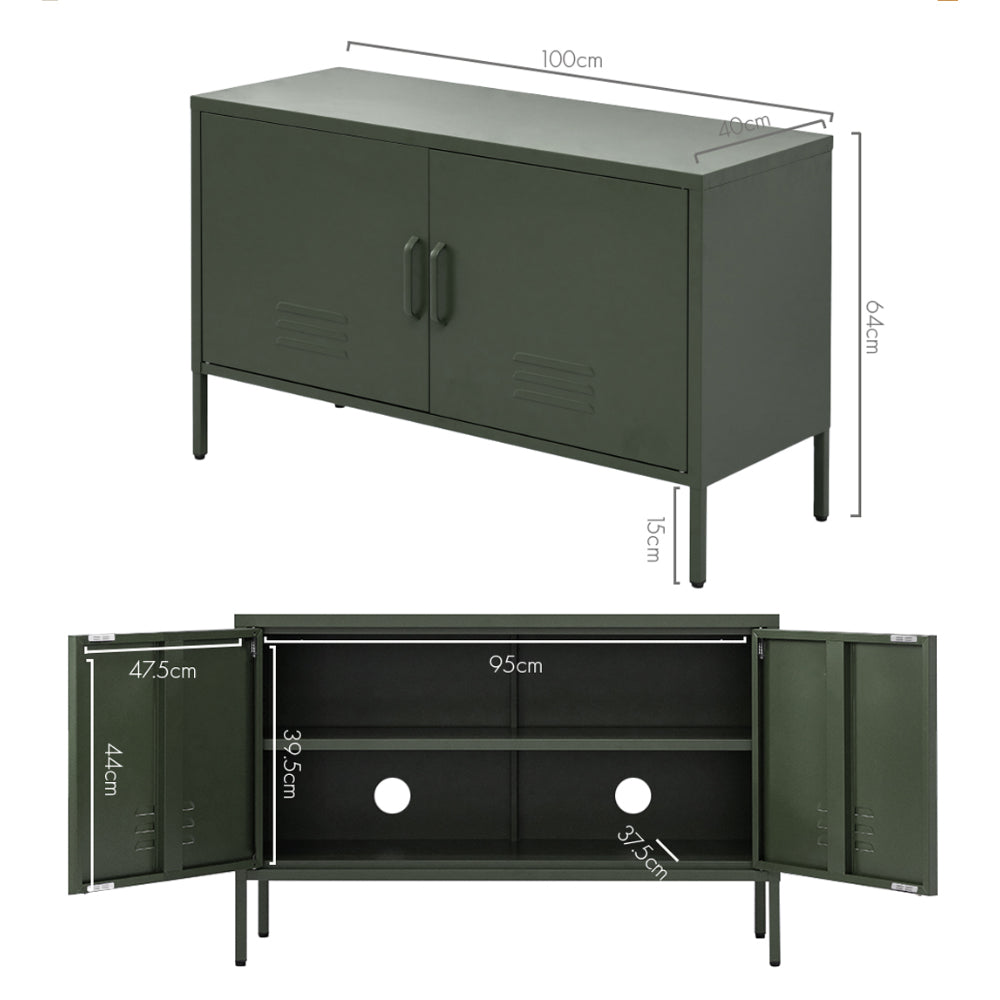 Artiss Buffet Sideboard Metal Cabinet - BASE Green - 0