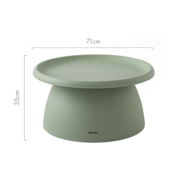Artiss Coffee Table Round 71CM Plastic Green - 0