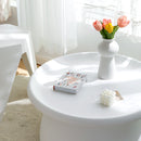 Artiss Coffee Table Round 71CM Plastic White-6