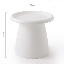 Artiss Coffee Table Round 52CM Plastic White - 0