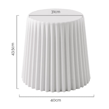 Artiss 2x Bar Stools Cupcake Plastic Foot Stool White - 0