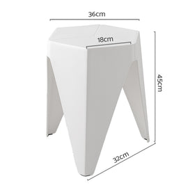 Artiss 2x Bar Stools Puzzle Plastic Foot Stool White - 0