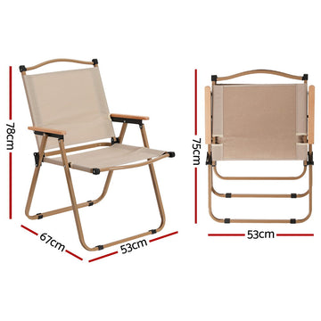 Gardeon Outdoor Camping Chairs Portable Folding Beach Chair Patio Furniture - 0