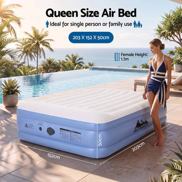 Weisshorn Queen Air Mattress with Rechargeable Cordless Pump 50cm - 0