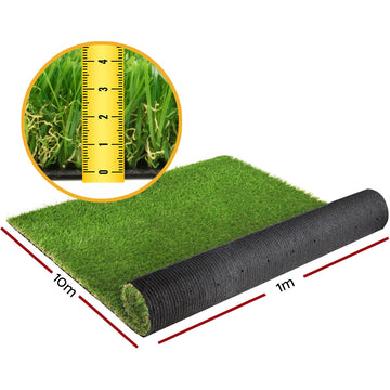 Prime Turf Artificial Grass 40mm 2mx5m Synthetic Fake Lawn Turf Plastic Plant 4-coloured - 0