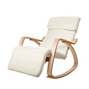 Artiss Rocking Armchair Footrest Nursing Beige Afton-1