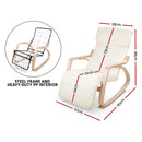 Artiss Rocking Armchair Footrest Nursing Beige Afton-2