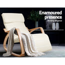Artiss Rocking Armchair Footrest Nursing Beige Afton-5