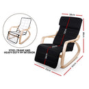 Artiss Rocking Armchair Footrest Nursing Black Afton-3