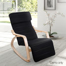 Artiss Rocking Armchair Footrest Nursing Black Afton-9