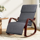 Artiss Rocking Armchair Footrest Nursing Charcoal Afton-1
