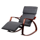 Artiss Rocking Armchair Footrest Nursing Charcoal Afton-2