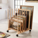 Artiss Wooden Art Drying & Canvas Storage Rack with Caster Wheels for Studio,Galleries,Classroom-1
