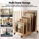 Artiss Art Drying & Storage Rack with Caster Wheels, Solid Wood Adjustable Slots Rack for Drawing Boards, Panels, Paintings, Artworks Display-9