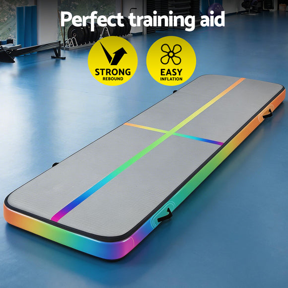 Everfit 4M Air Track Gymnastics Tumbling Exercise Mat Inflatable Mats 20CM Thick + Pump