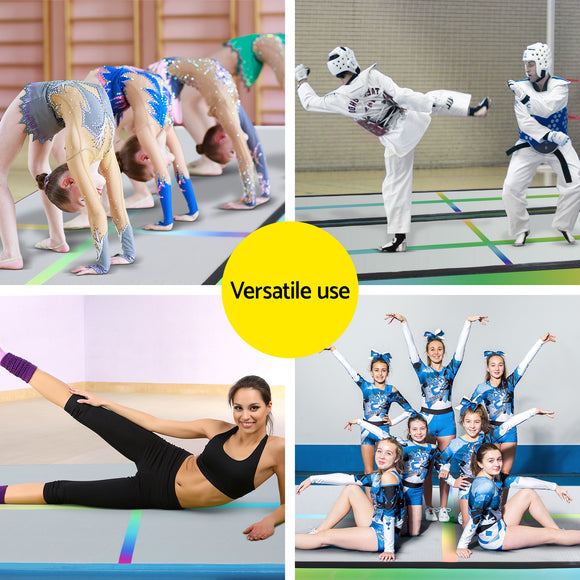 Everfit 4M Air Track Gymnastics Tumbling Exercise Mat Inflatable Mats 20CM Thick + Pump