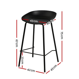 Artiss 2x Bar Stools Kitchen Counter Stools Metal - 0