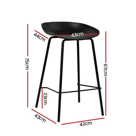 Artiss 4x Bar Stools Kitchen Counter Stools Metal - 0