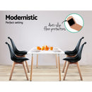 Artiss Dining Chairs Set of 4 Leather Plastic DSW Replica Wooden Black-4