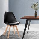 Artiss Dining Chairs Set of 4 Leather Plastic DSW Replica Wooden Black-7