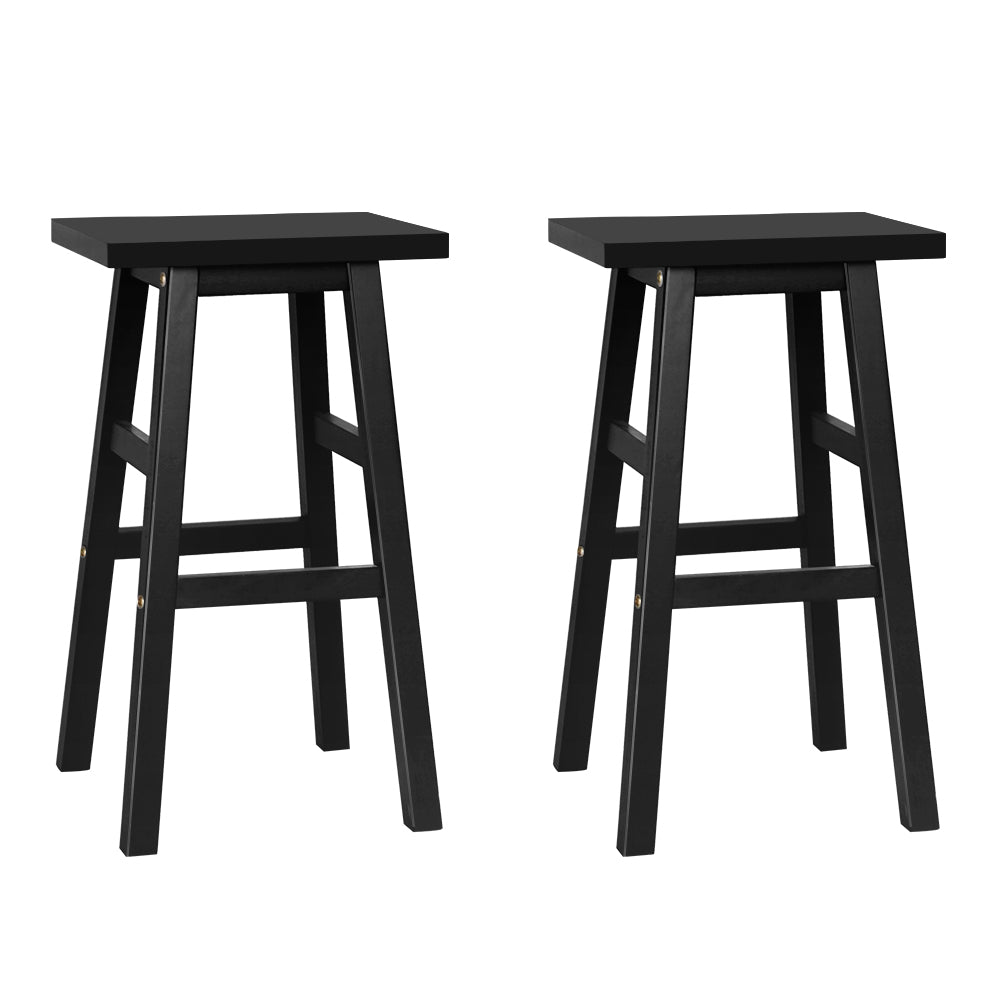 Artiss Bar Stools Kitchen Counter Stools Wooden Chairs Black x2