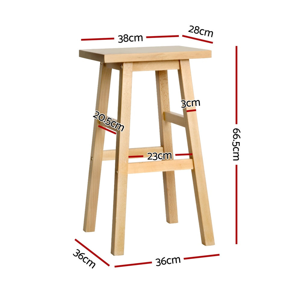 Artiss 4x Bar Stools Kitchen Chairs Wooden Nature - 0