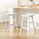 Artiss Bar Stools Kitchen Counter Stools Wooden Chairs White x2-8