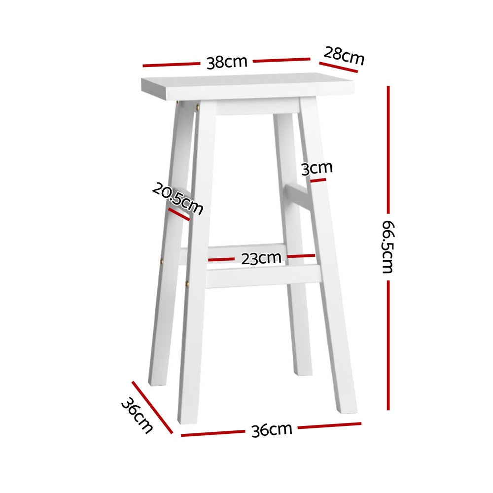 Artiss 4x Bar Stools Kitchen Chairs Wooden White - 0