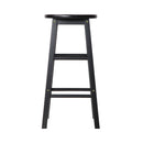 Artiss 2x Bar Stools Round Chairs Wooden Black-5