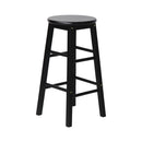 Artiss 2x Bar Stools Round Chairs Wooden Black-7