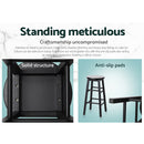 Artiss 2x Bar Stools Round Chairs Wooden Black-10