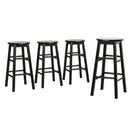 Artiss 4x Bar Stools Round Chairs Wooden Black-1